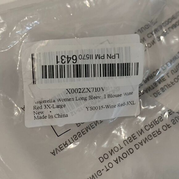 Angerella Oversized Soft Loose Fit Long Sleeve Pocket Shirt Wine Red Women 3XL - Picture 12 of 12